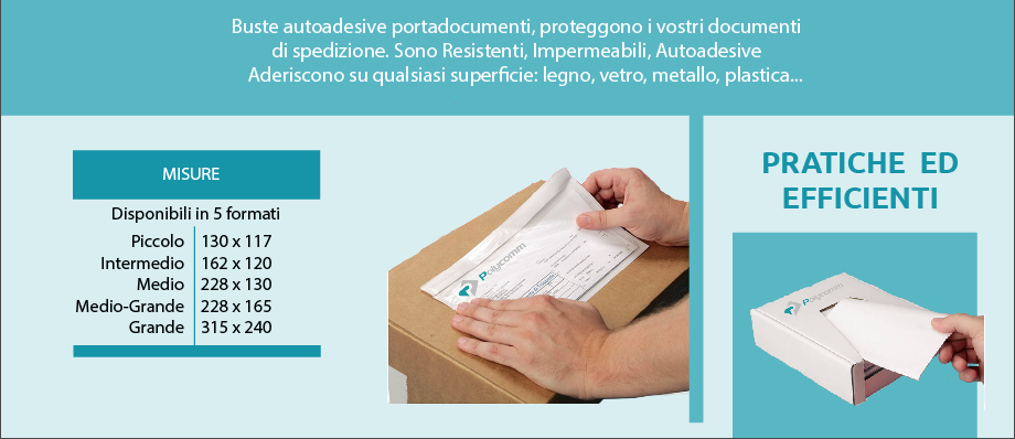 busta porta documenti adesiva | polycomm| materiali riciclabili ecosostenibili | imballaggi carta | carta | busta| polycomm